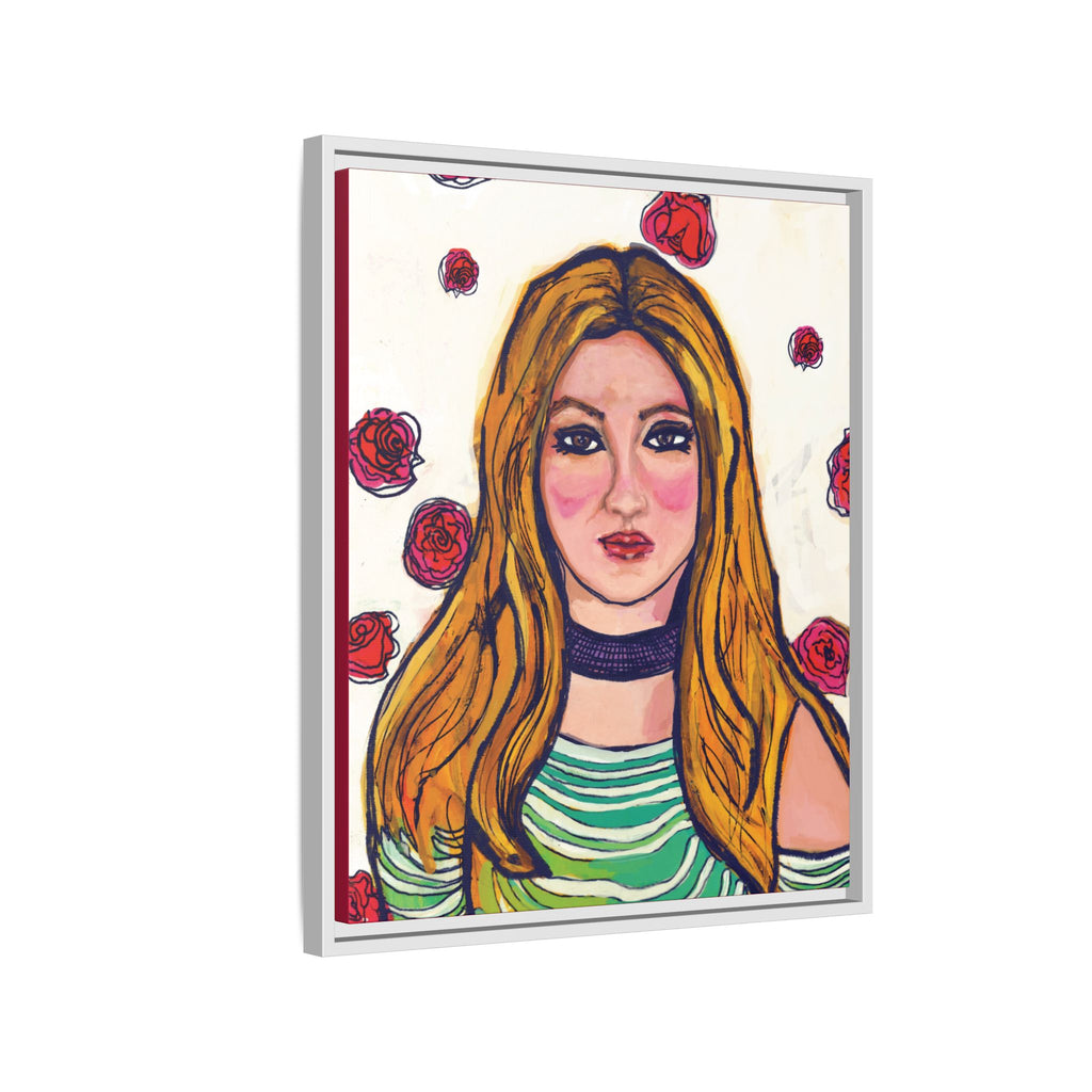Bleu Soleil — Rose | Original Mixed Media Feminine Portrait Print | Wall Art by Blue Moon Space