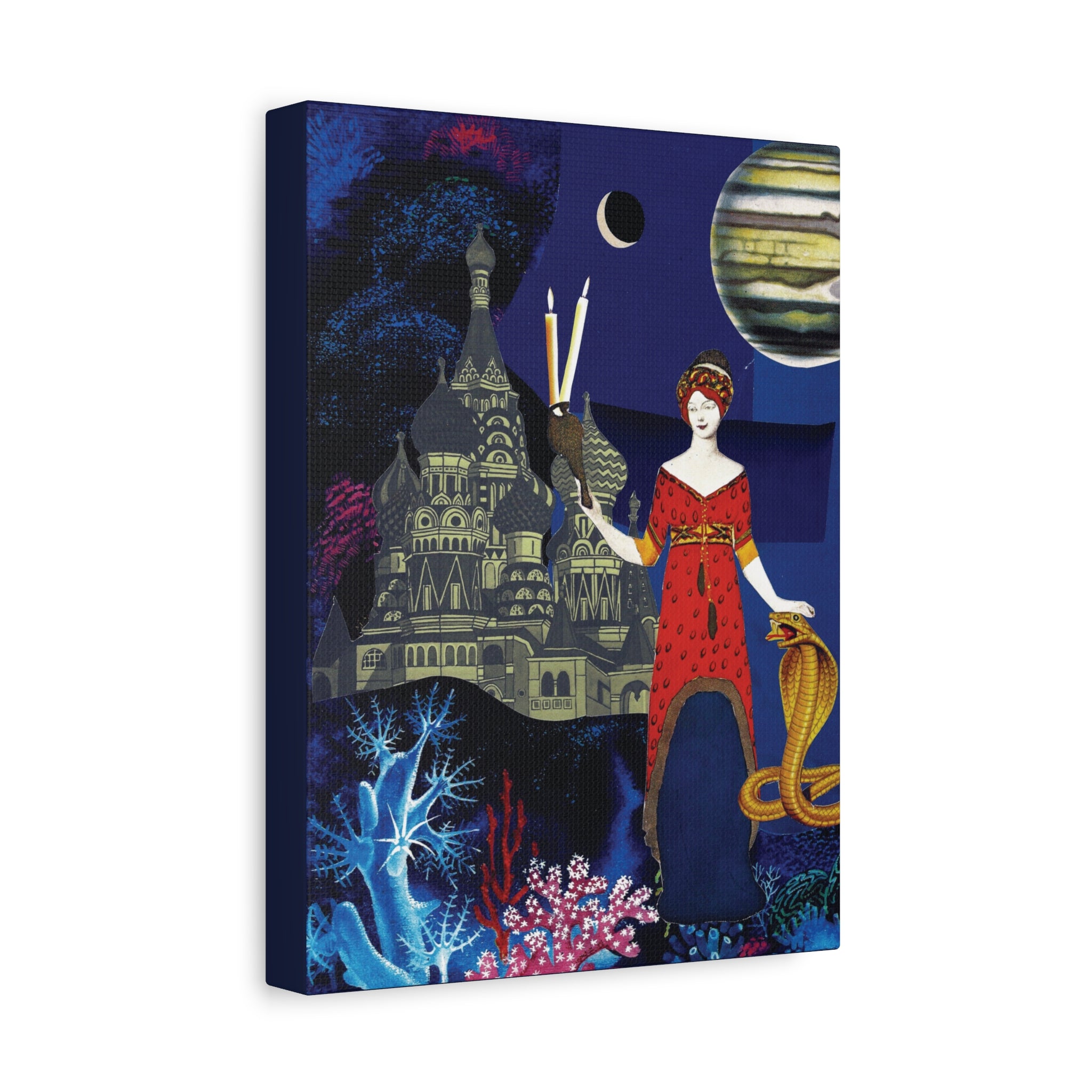 The Torchbearer | Original Analog Collage Art Print Canvas | Wall Art by Blue Moon Space