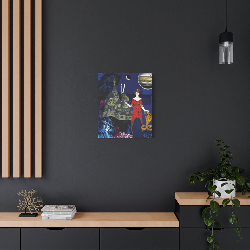 The Torchbearer | Original Analog Collage Art Print Canvas | Wall Art by Blue Moon Space
