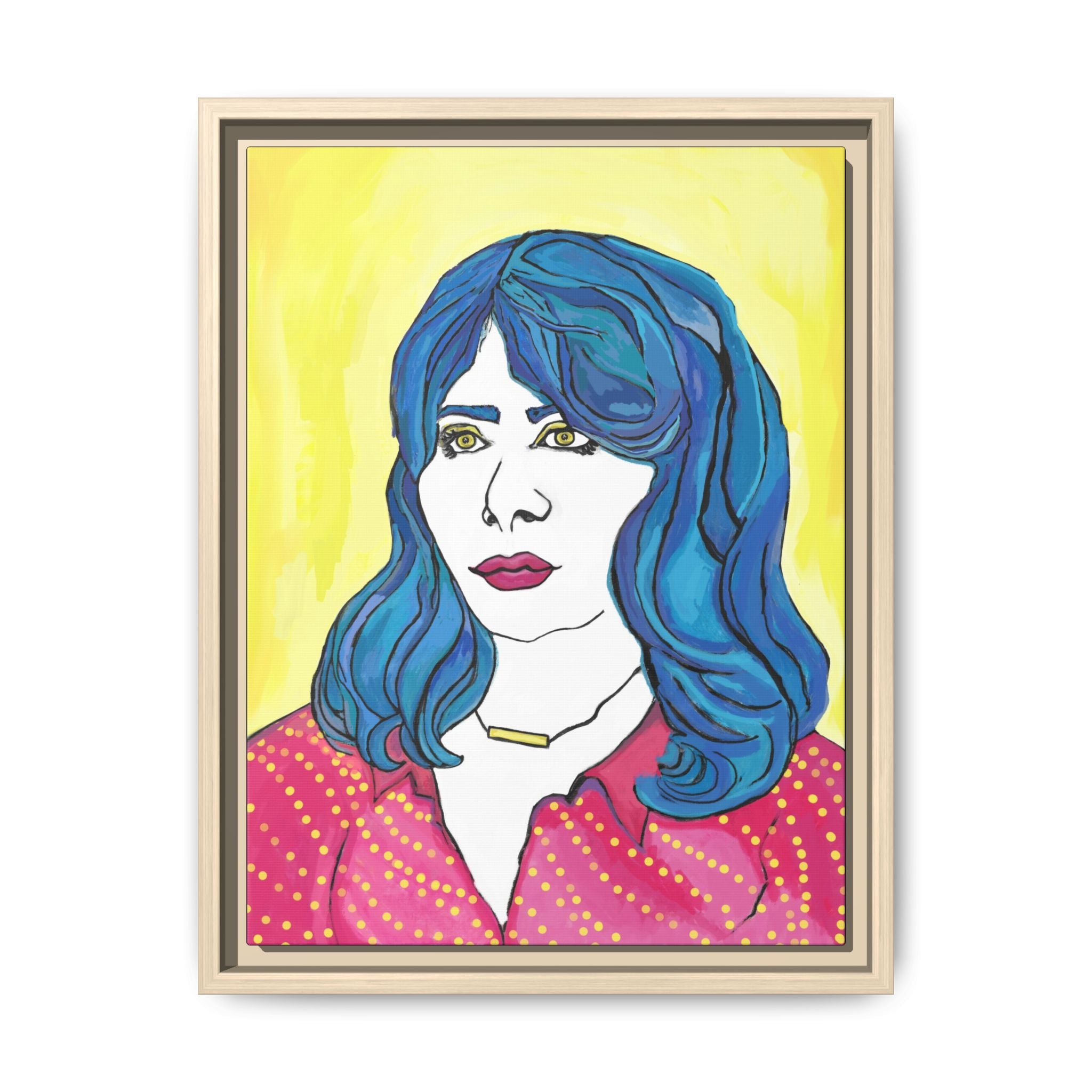 Bleu Soleil — Bleu | Original Mixed Media Feminine Portrait Print | Wall Art by Blue Moon Space