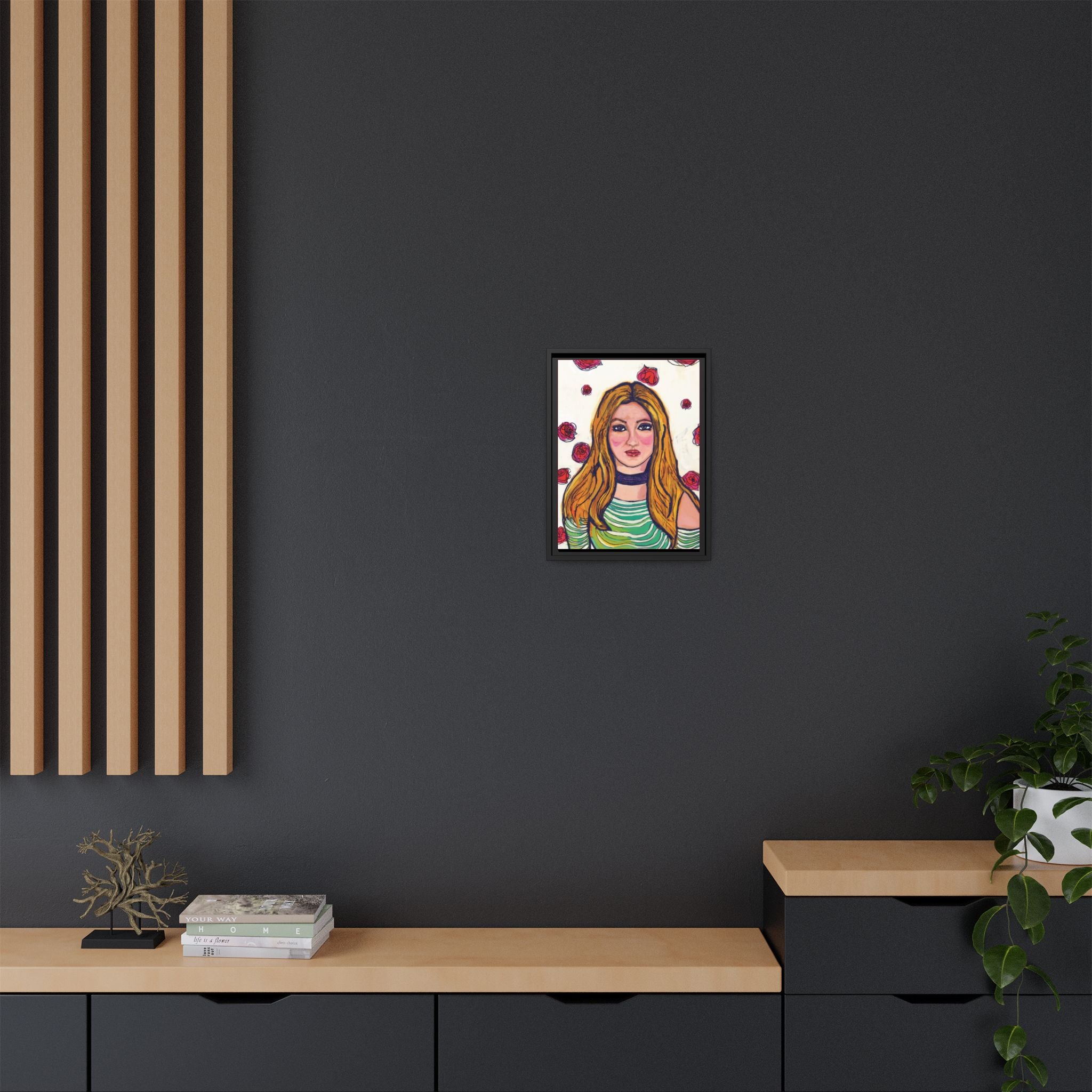Bleu Soleil — Rose | Original Mixed Media Feminine Portrait Print | Wall Art by Blue Moon Space