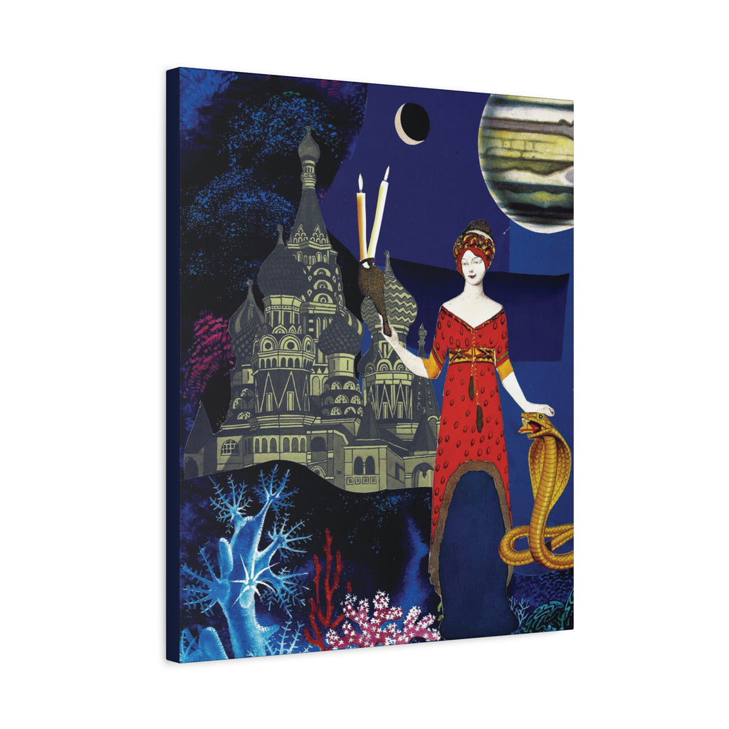 The Torchbearer | Original Analog Collage Art Print Canvas | Wall Art by Blue Moon Space