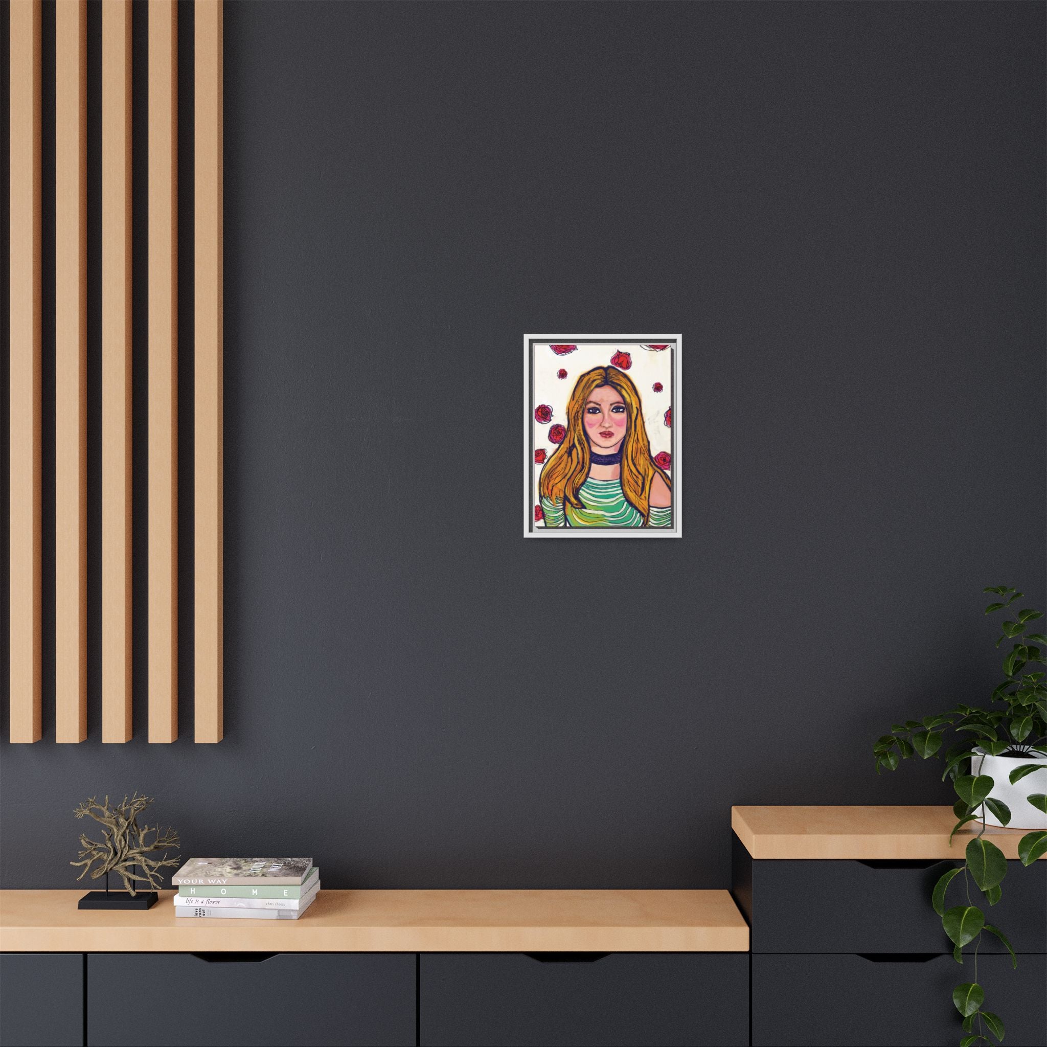 Bleu Soleil — Rose | Original Mixed Media Feminine Portrait Print | Wall Art by Blue Moon Space