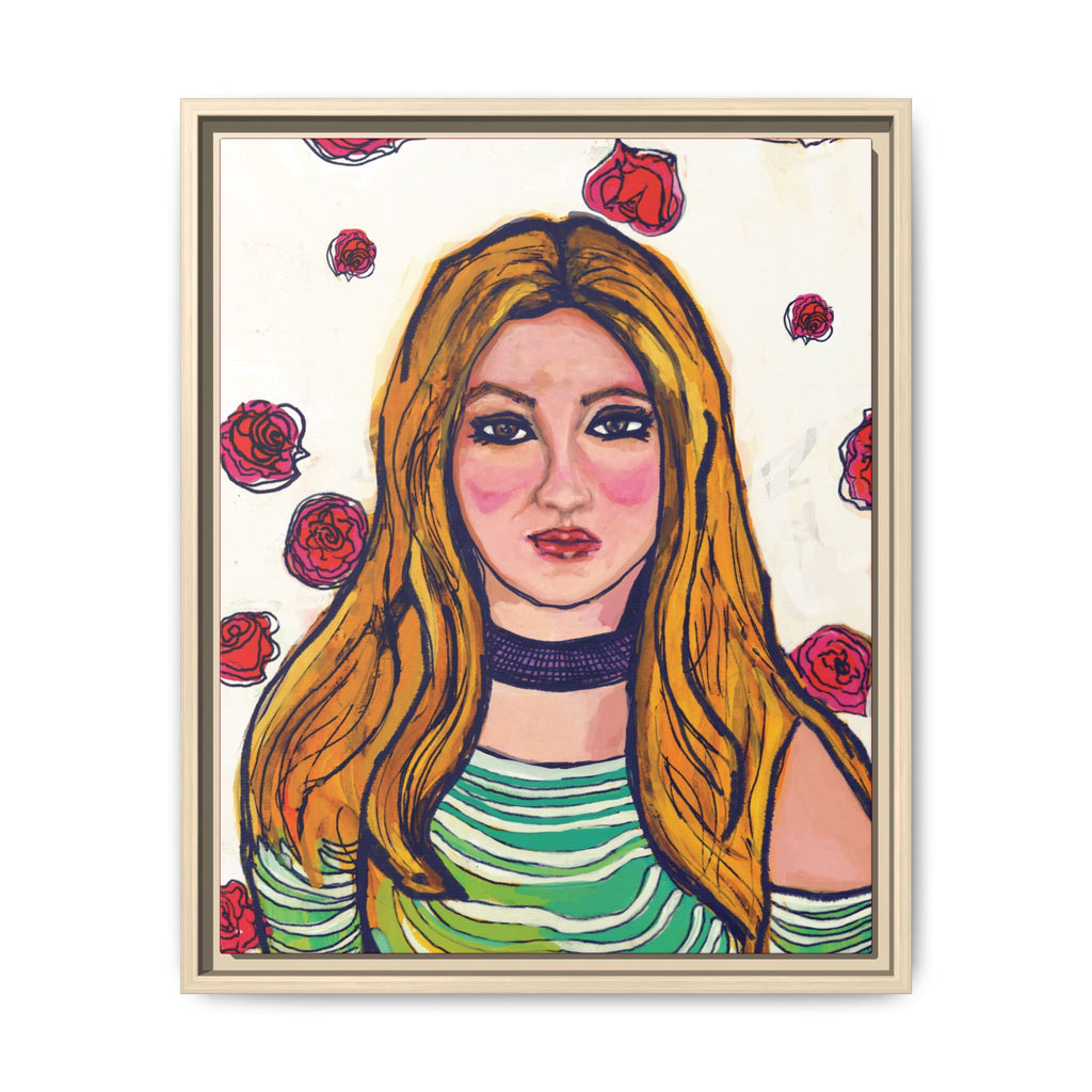 Bleu Soleil — Rose | Original Mixed Media Feminine Portrait Print | Wall Art by Blue Moon Space