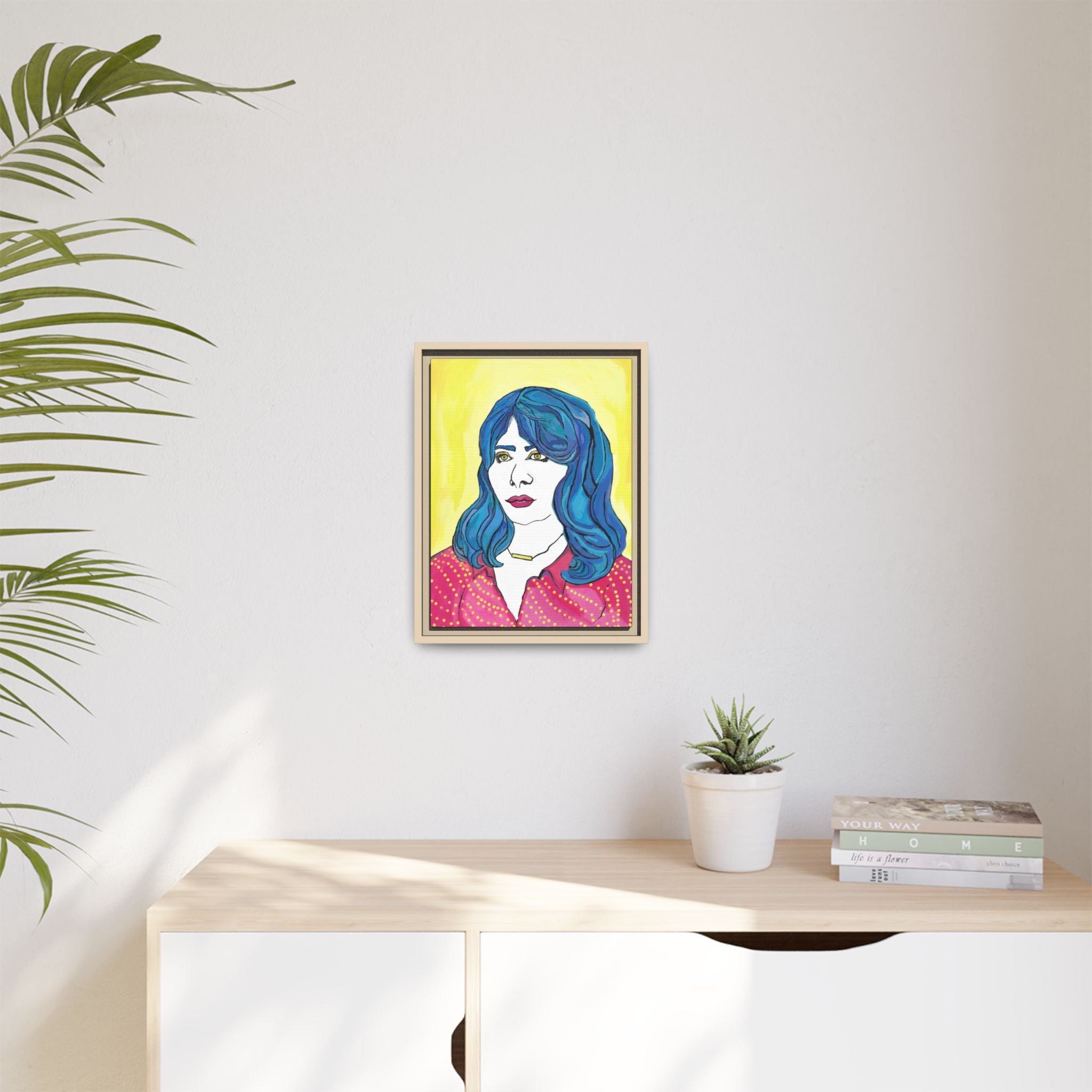 Bleu Soleil — Bleu | Original Mixed Media Feminine Portrait Print | Wall Art by Blue Moon Space