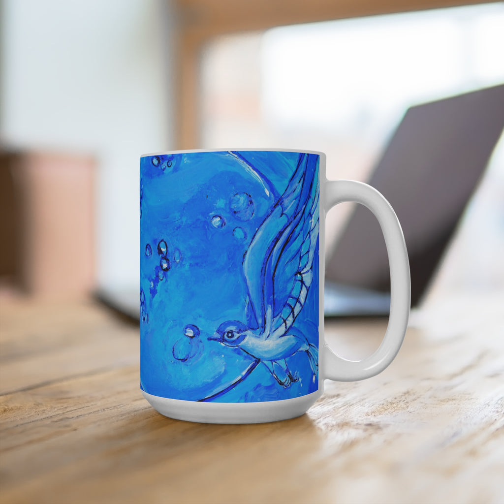 L'Oiseau Bleu | Art Mug by Blue Moon Space
