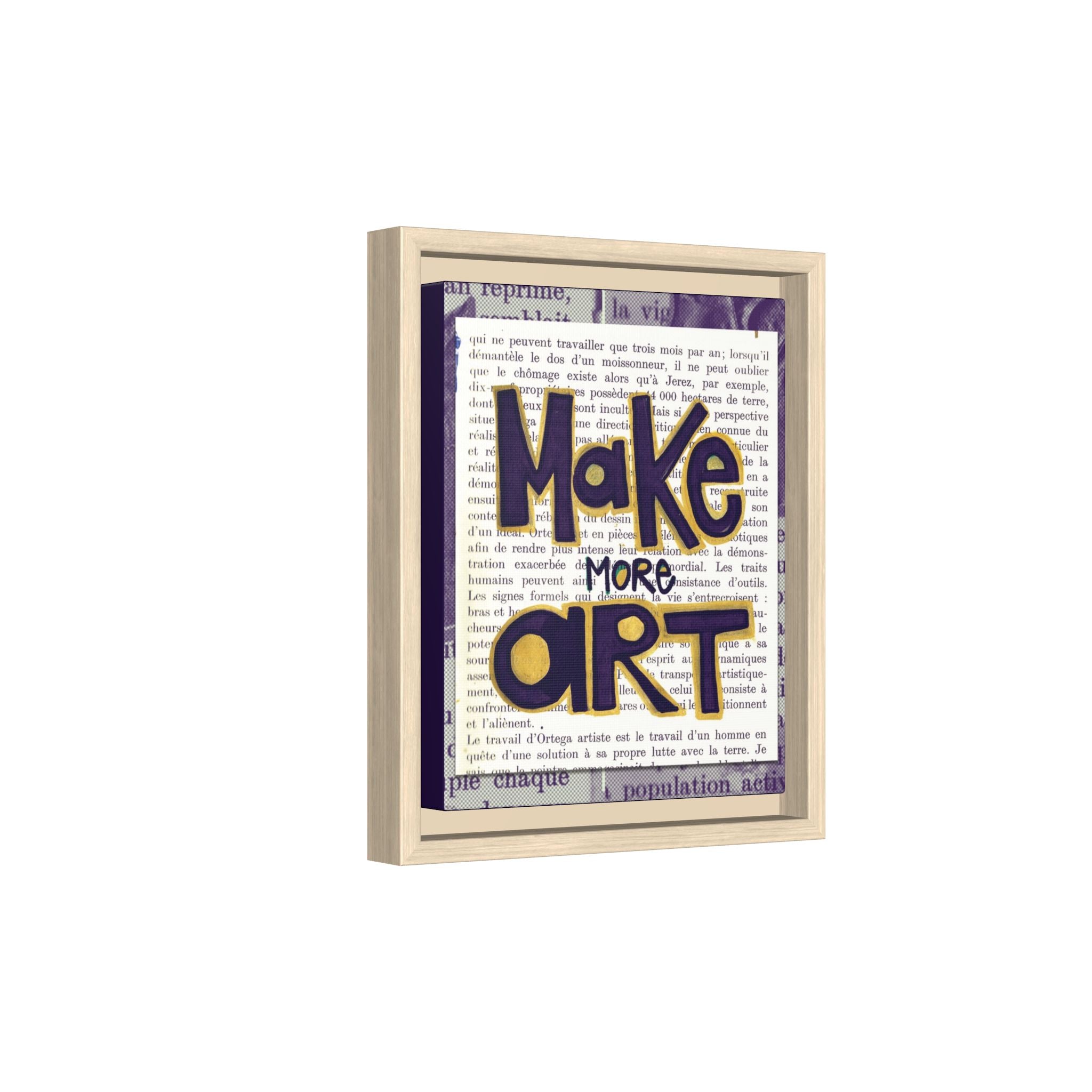 Make More Art — Framed Art Print | Typography Inspirational Wall Art for Artists & Studios | 8x10"