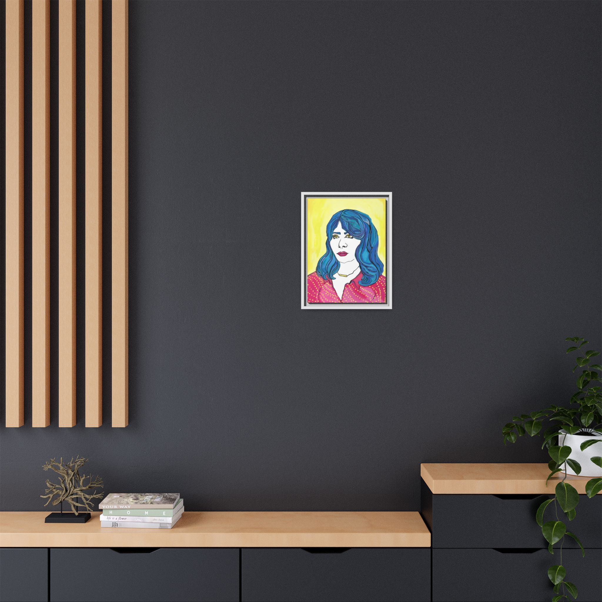 Bleu Soleil — Bleu | Original Mixed Media Feminine Portrait Print | Wall Art by Blue Moon Space