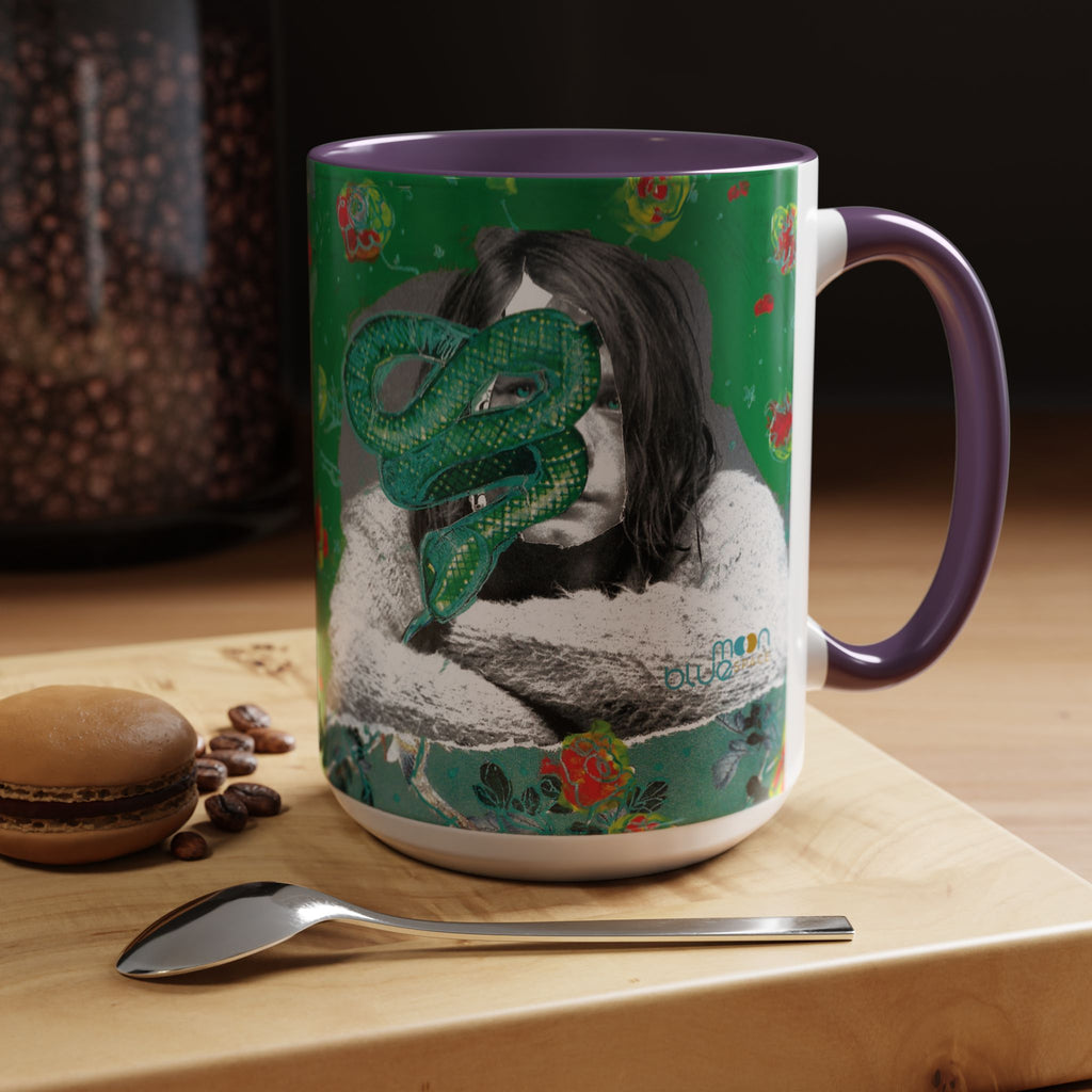 Rock & Bloom — The Serpent Sessions Mug | Grunge Floral Art Coffee Cup | Gift for Music Lovers (11oz & 15oz)