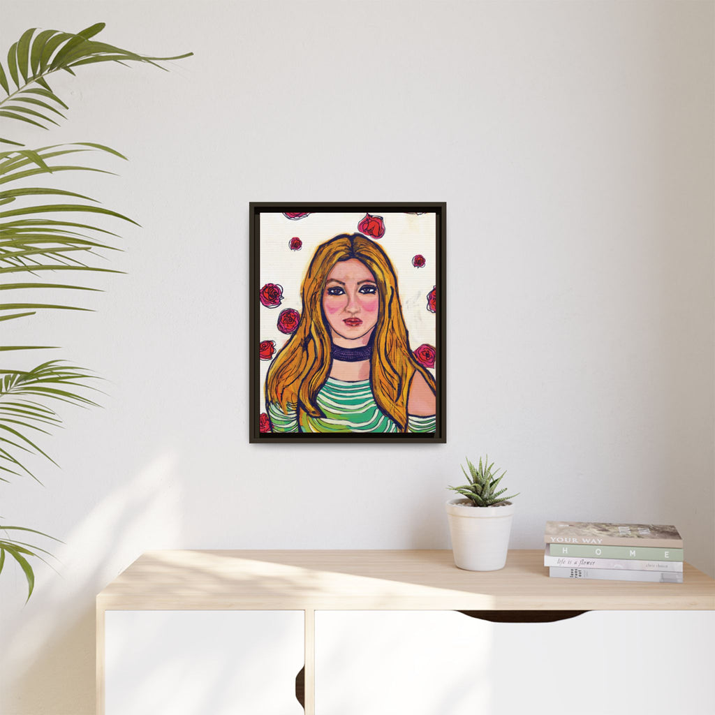 Bleu Soleil — Rose | Original Mixed Media Feminine Portrait Print | Wall Art by Blue Moon Space