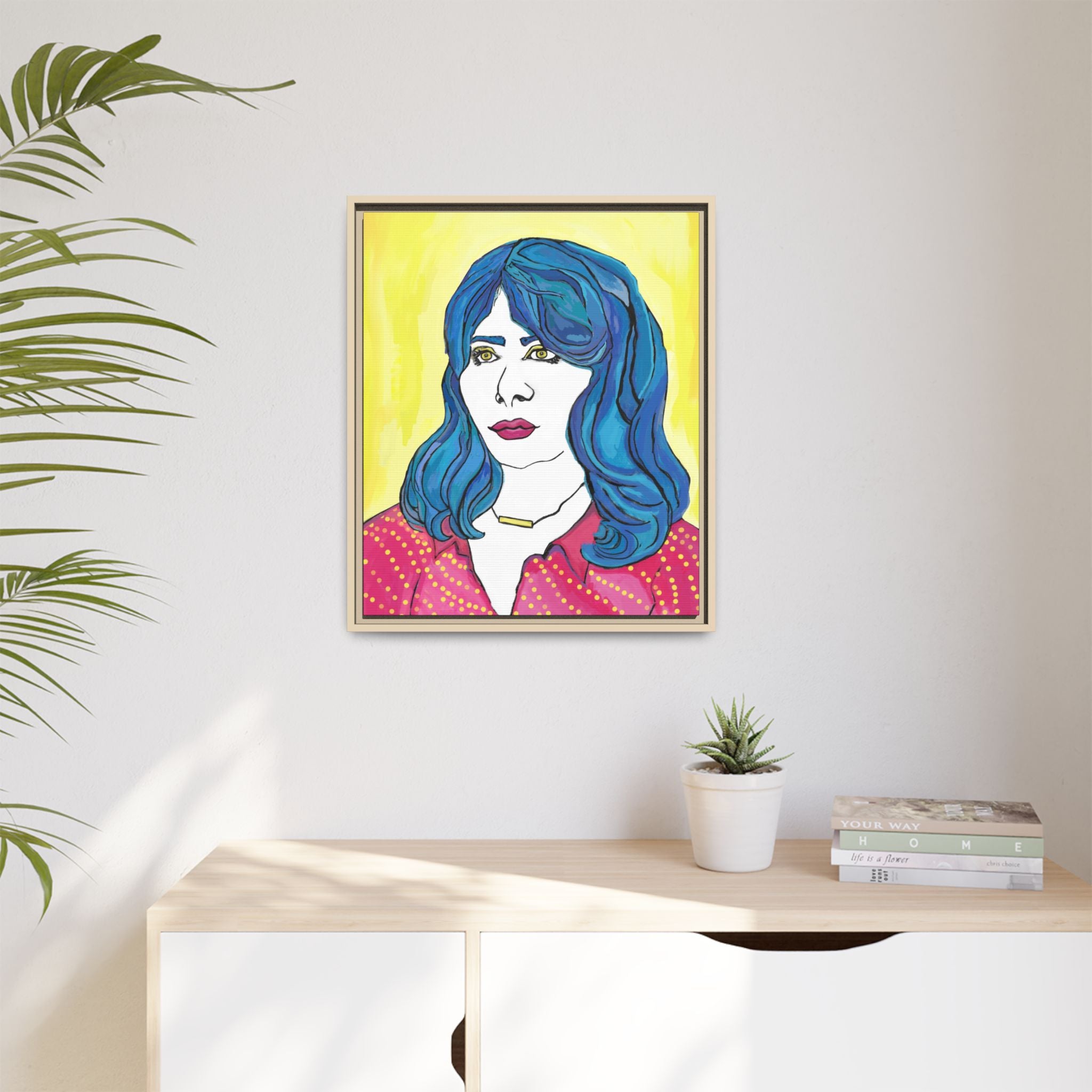 Bleu Soleil — Bleu | Original Mixed Media Feminine Portrait Print | Wall Art by Blue Moon Space