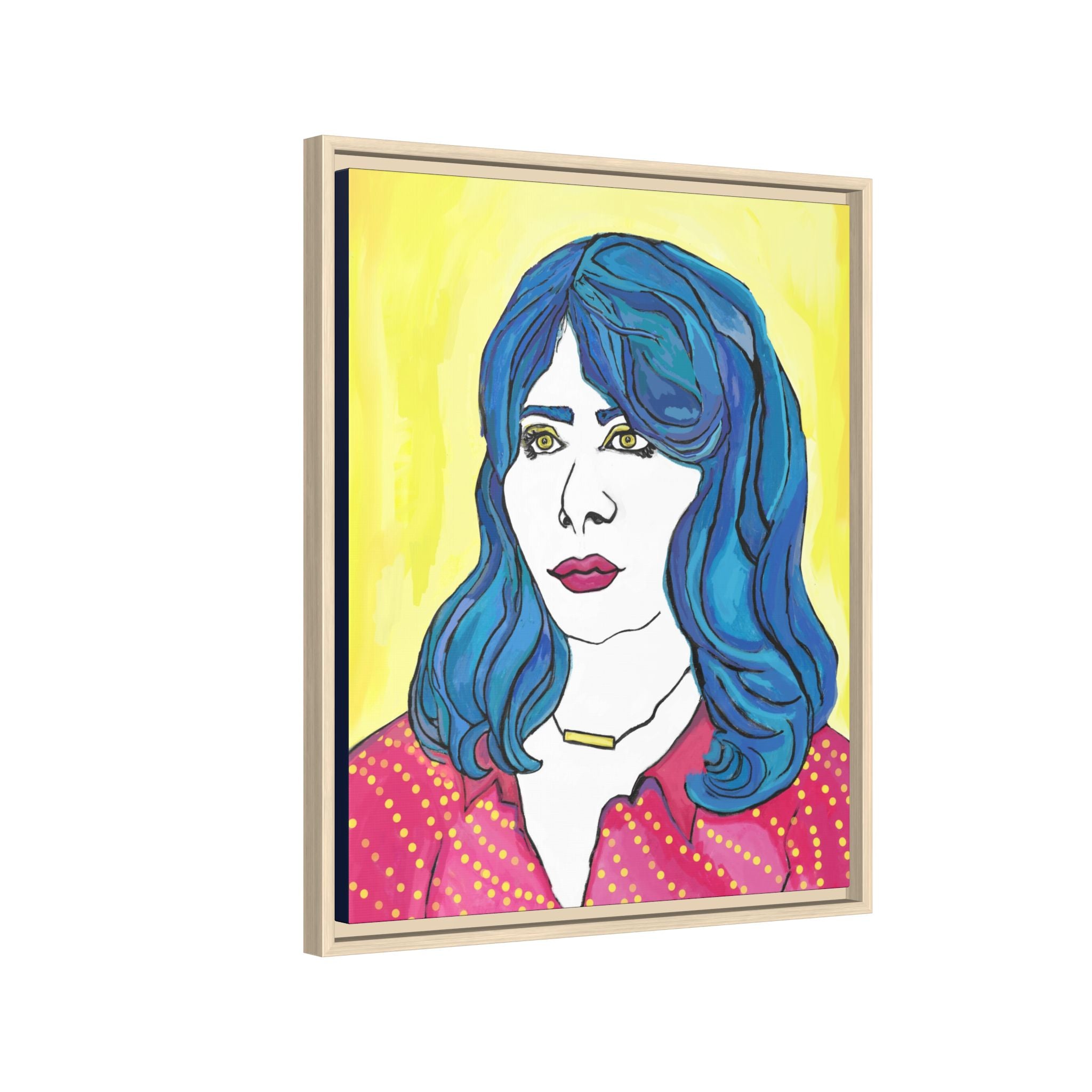 Bleu Soleil — Bleu | Original Mixed Media Feminine Portrait Print | Wall Art by Blue Moon Space