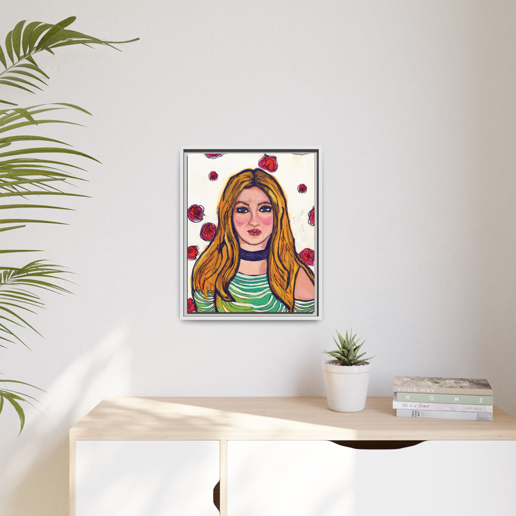 Bleu Soleil — Rose | Original Mixed Media Feminine Portrait Print | Wall Art by Blue Moon Space