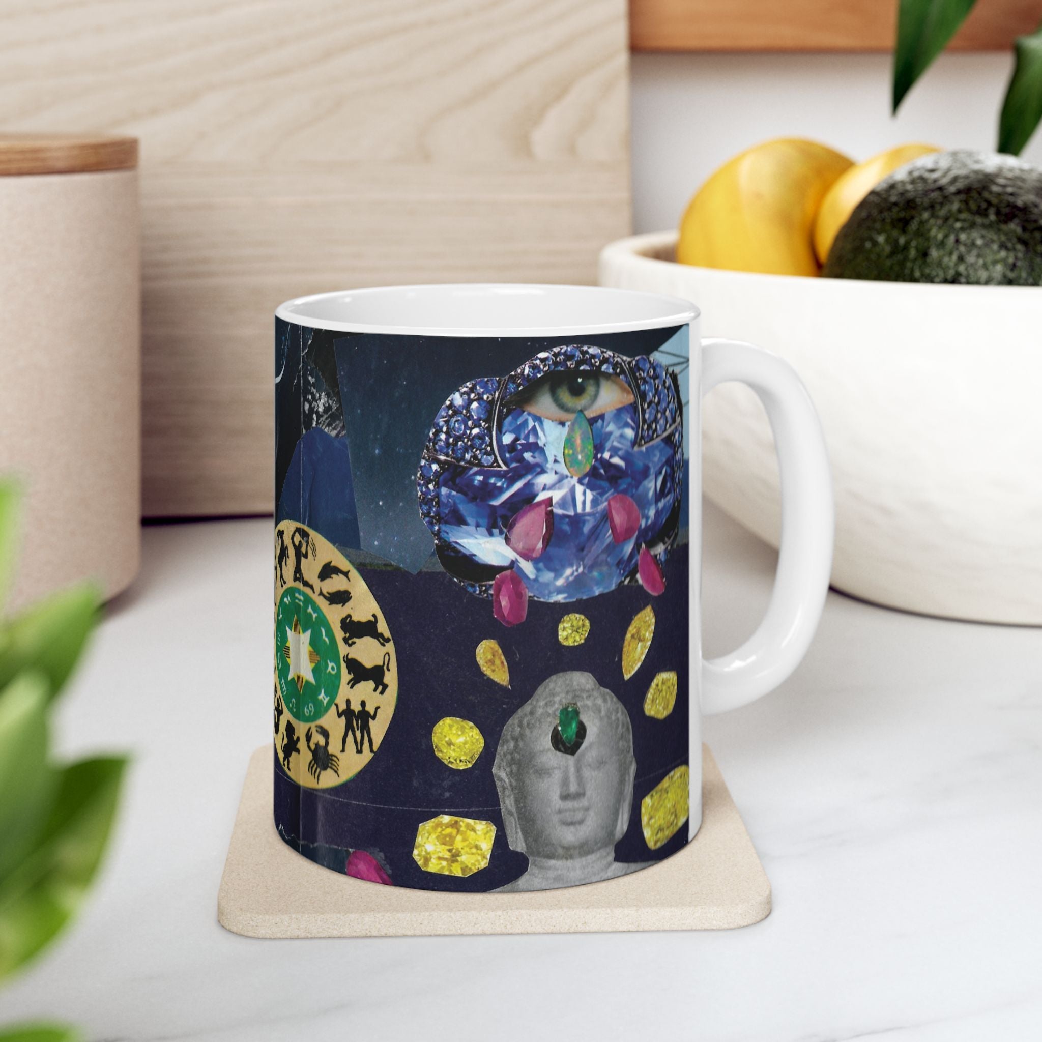 Astrology Moon & Zodiac Ceramic Mug — Mystical Night Sky Coffee Cup (11oz & 15oz)