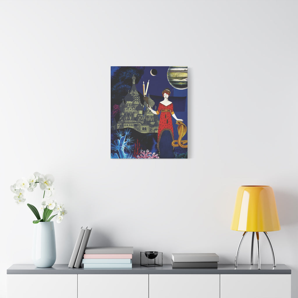 The Torchbearer | Original Analog Collage Art Print Canvas | Wall Art by Blue Moon Space