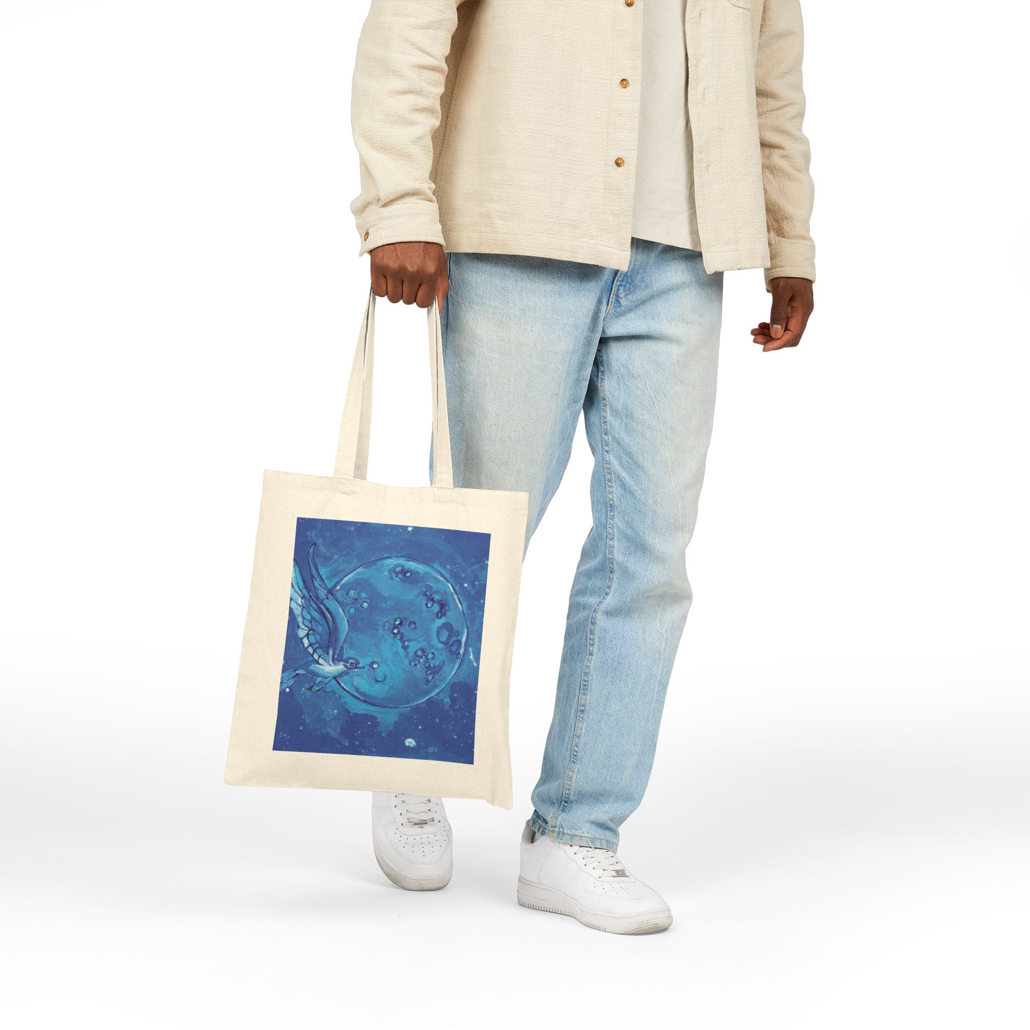 Tote Bag — Blue Moon & Hummingbird Canvas Tote