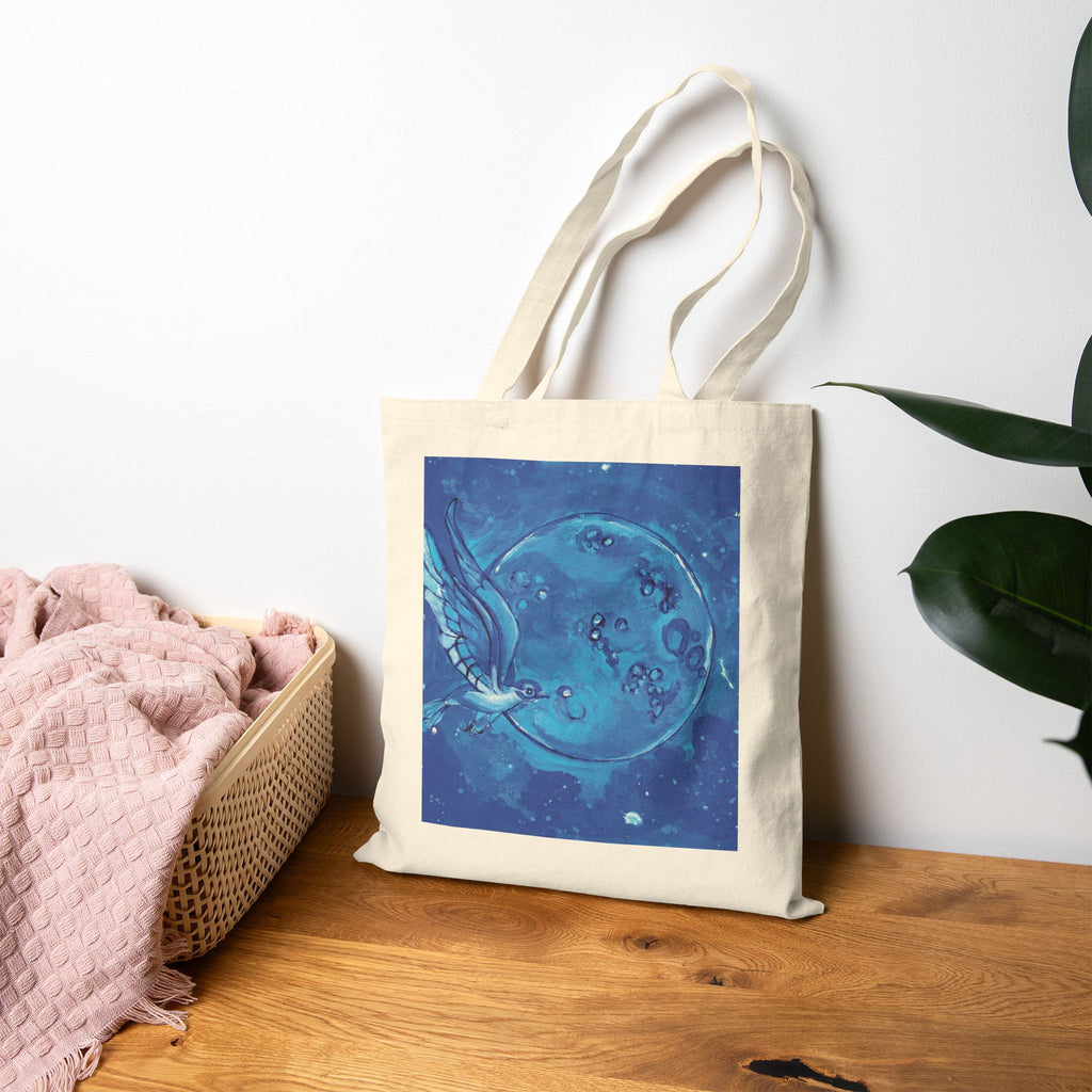 Tote Bag — Blue Moon & Hummingbird Canvas Tote