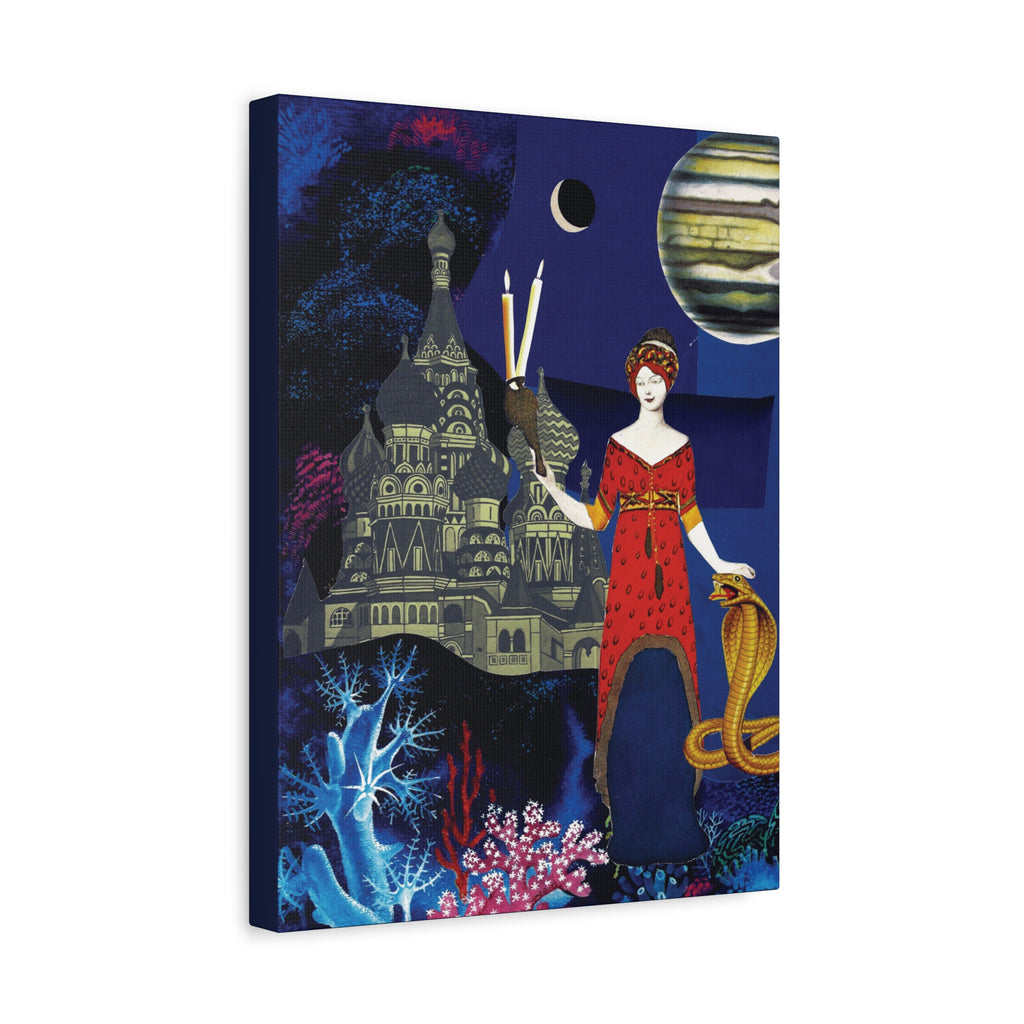 The Torchbearer | Original Analog Collage Art Print Canvas | Wall Art by Blue Moon Space