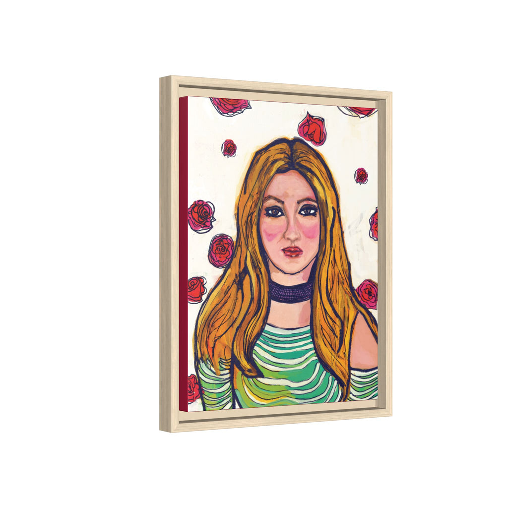 Bleu Soleil — Rose | Original Mixed Media Feminine Portrait Print | Wall Art by Blue Moon Space
