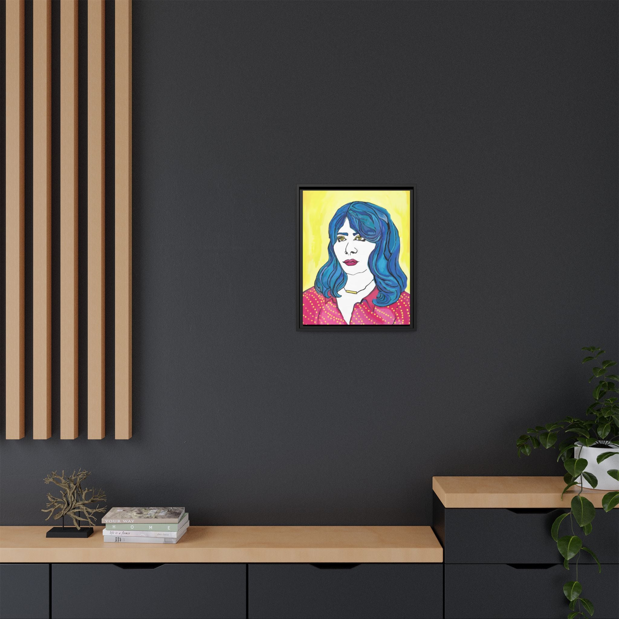 Bleu Soleil — Bleu | Original Mixed Media Feminine Portrait Print | Wall Art by Blue Moon Space