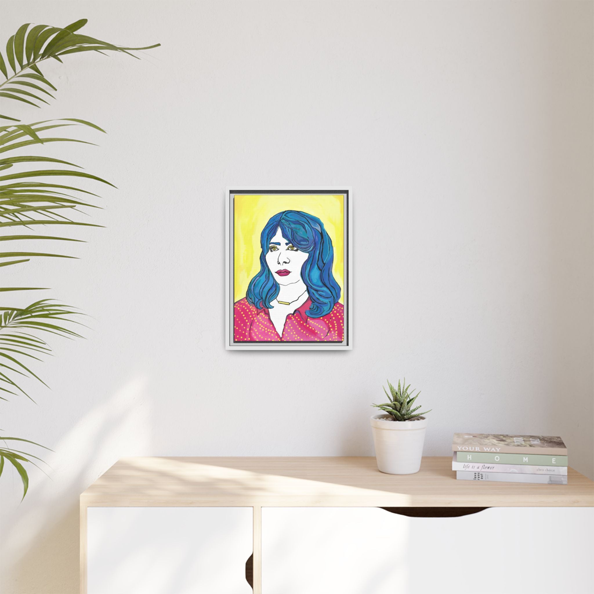 Bleu Soleil — Bleu | Original Mixed Media Feminine Portrait Print | Wall Art by Blue Moon Space