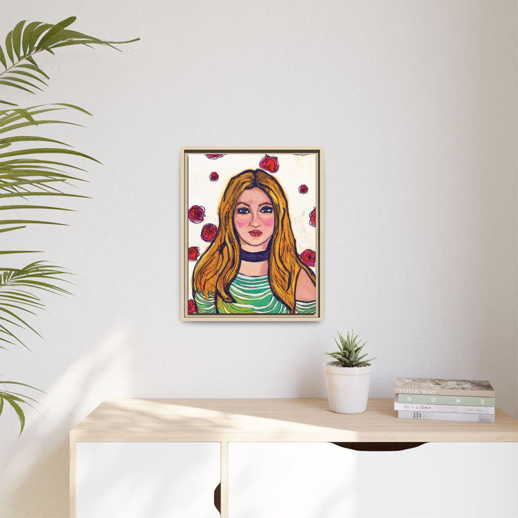 Bleu Soleil — Rose | Original Mixed Media Feminine Portrait Print | Wall Art by Blue Moon Space