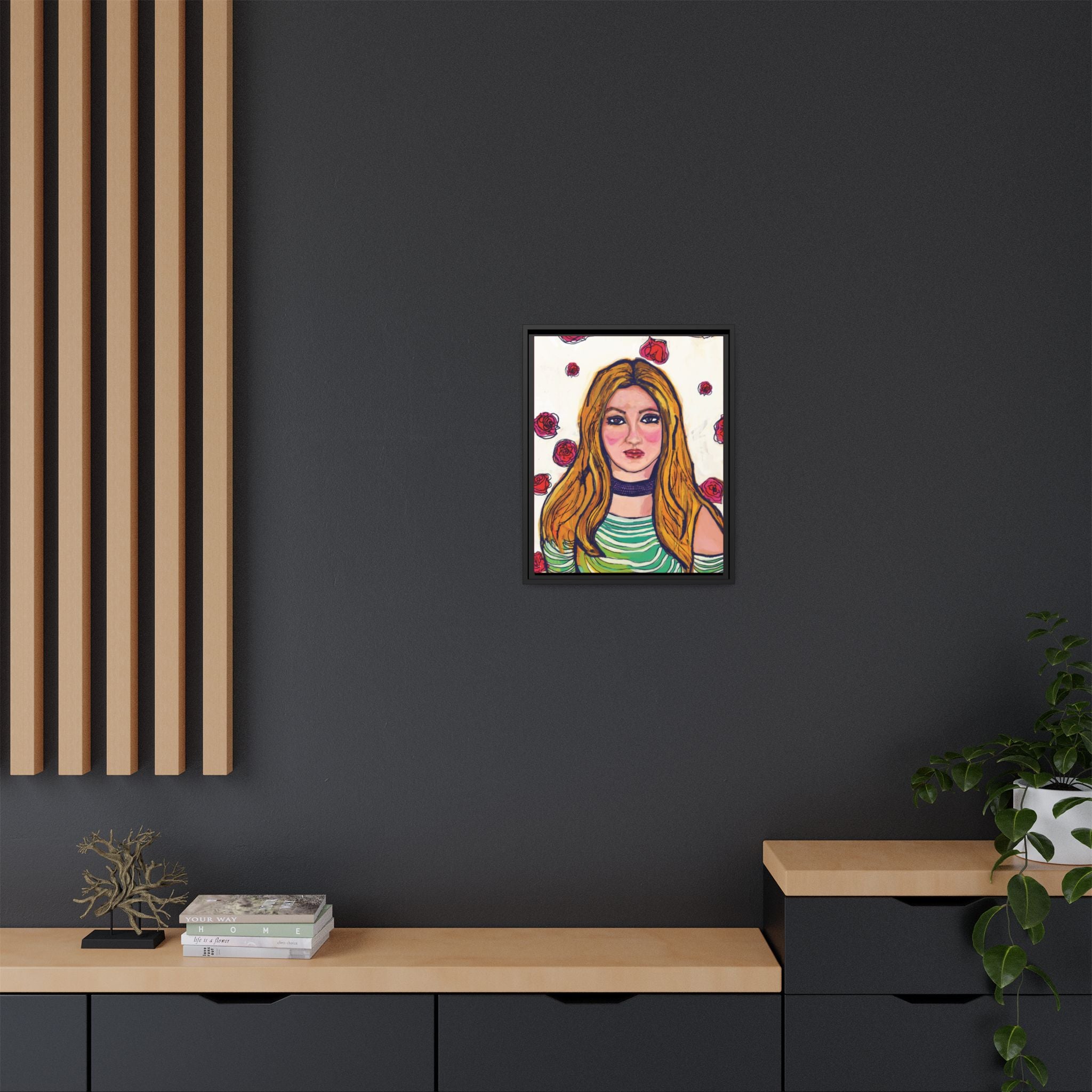 Bleu Soleil — Rose | Original Mixed Media Feminine Portrait Print | Wall Art by Blue Moon Space