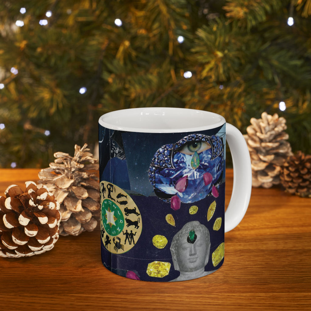 Astrology Moon & Zodiac Ceramic Mug — Mystical Night Sky Coffee Cup (11oz & 15oz)