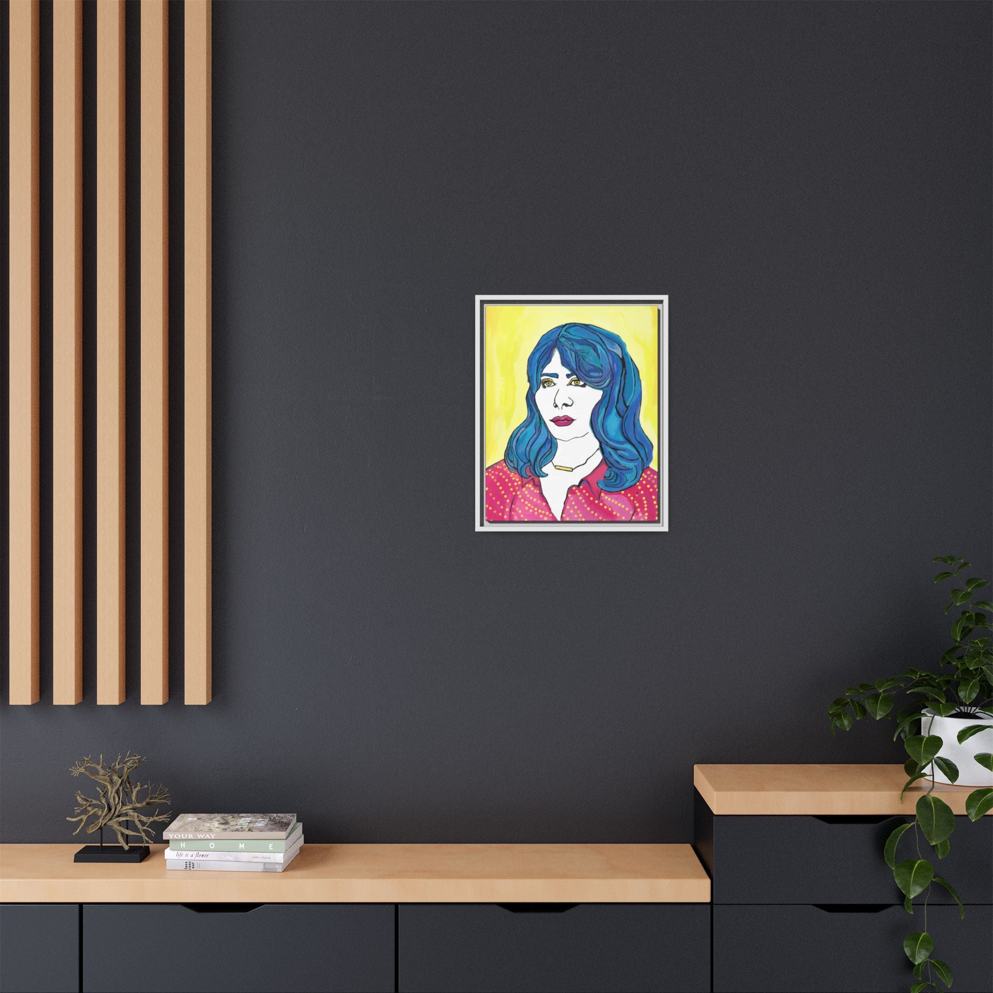 Bleu Soleil — Bleu | Original Mixed Media Feminine Portrait Print | Wall Art by Blue Moon Space