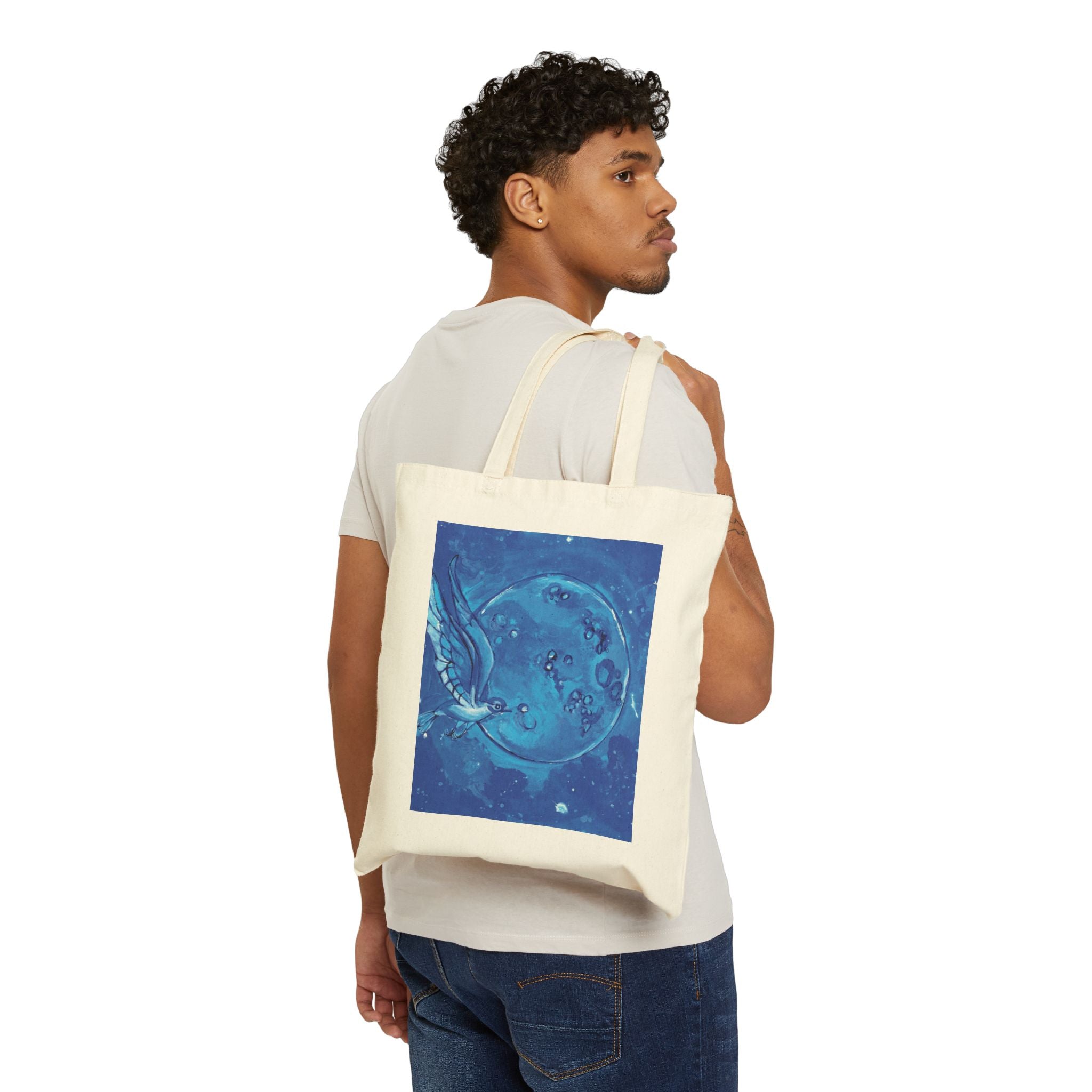 Tote Bag — Blue Moon & Hummingbird Canvas Tote