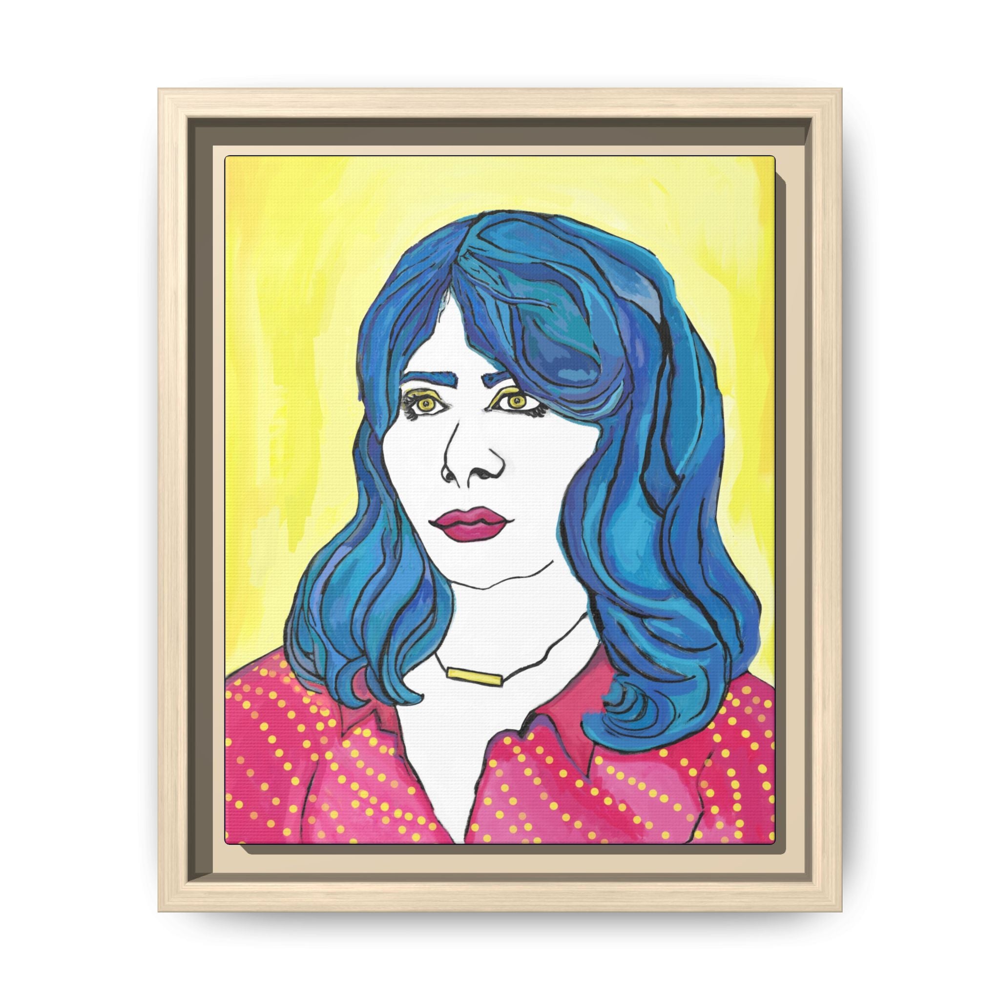 Bleu Soleil — Bleu | Original Mixed Media Feminine Portrait Print | Wall Art by Blue Moon Space