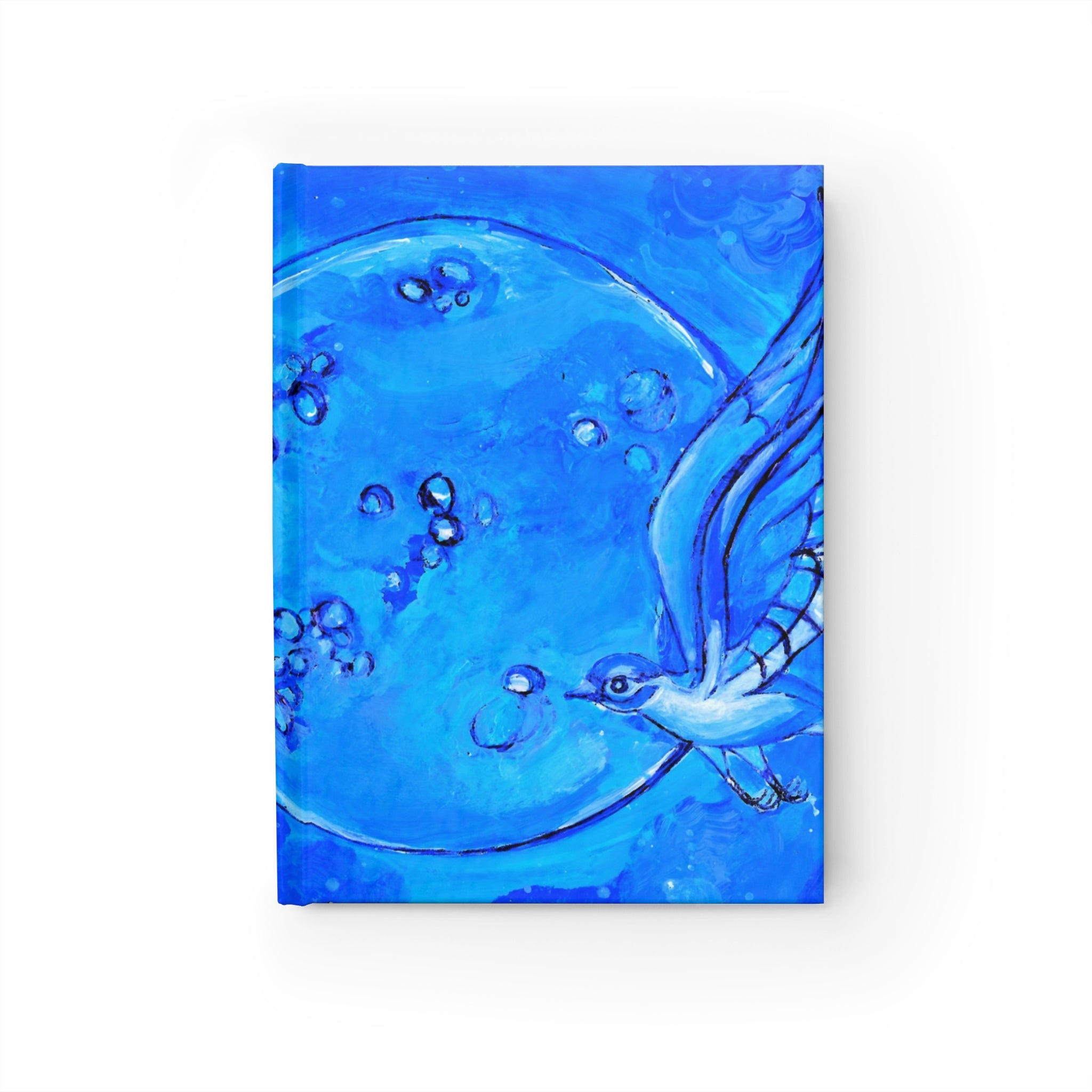Blue Moon Bird Journal — Ruled Lined Notebook, Celestial Nature Sketchbook