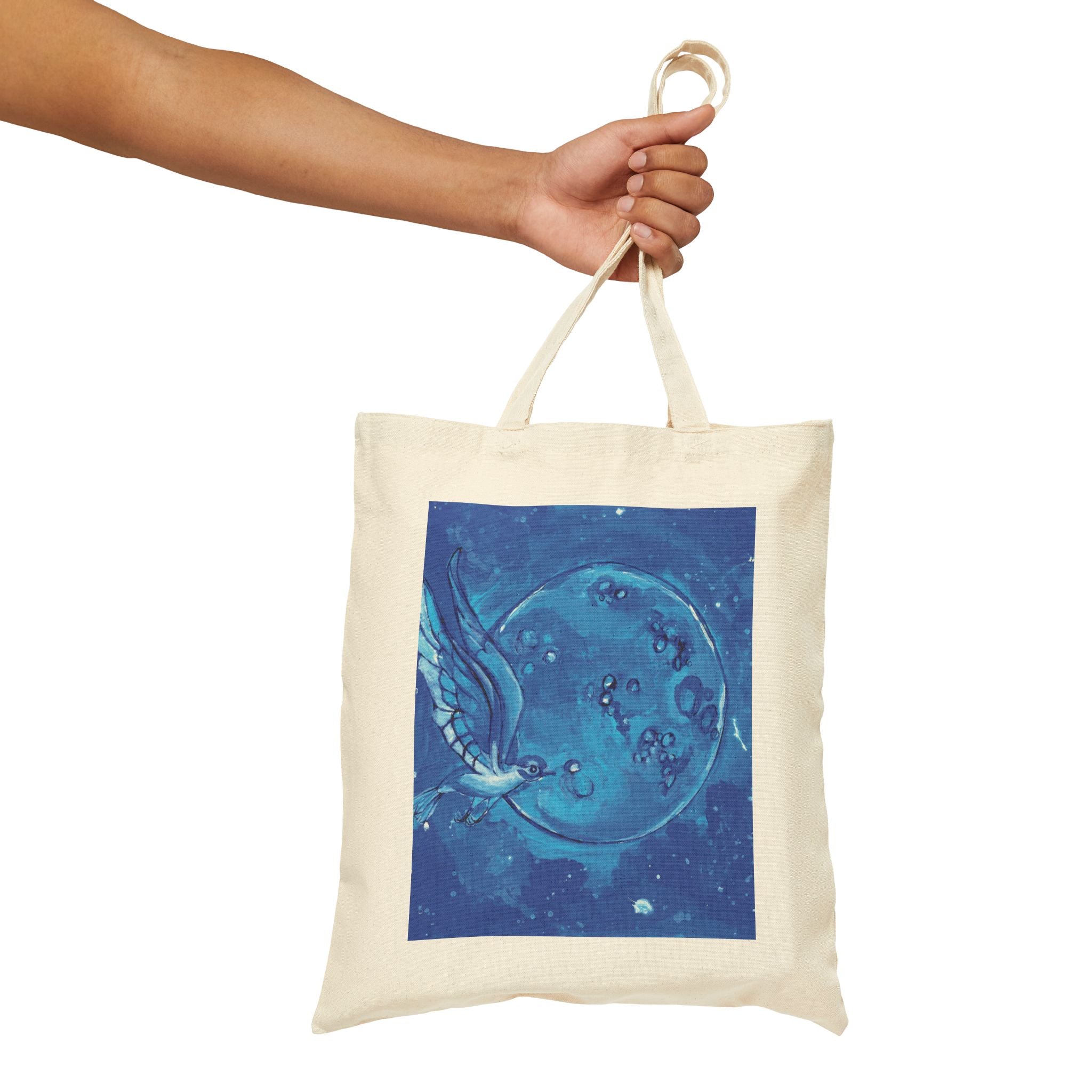Tote Bag — Blue Moon & Hummingbird Canvas Tote
