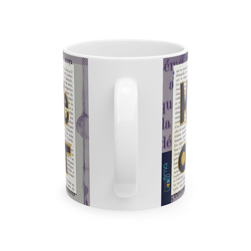 Make More Art Ceramic Mug — Literary Vintage Newspaper Design | Gift for Artists & Book Lovers (11oz)