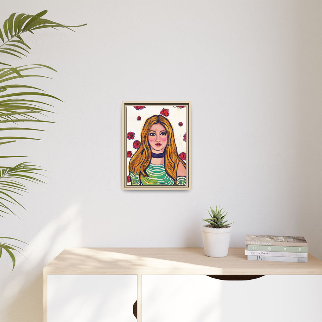 Bleu Soleil — Rose | Original Mixed Media Feminine Portrait Print | Wall Art by Blue Moon Space