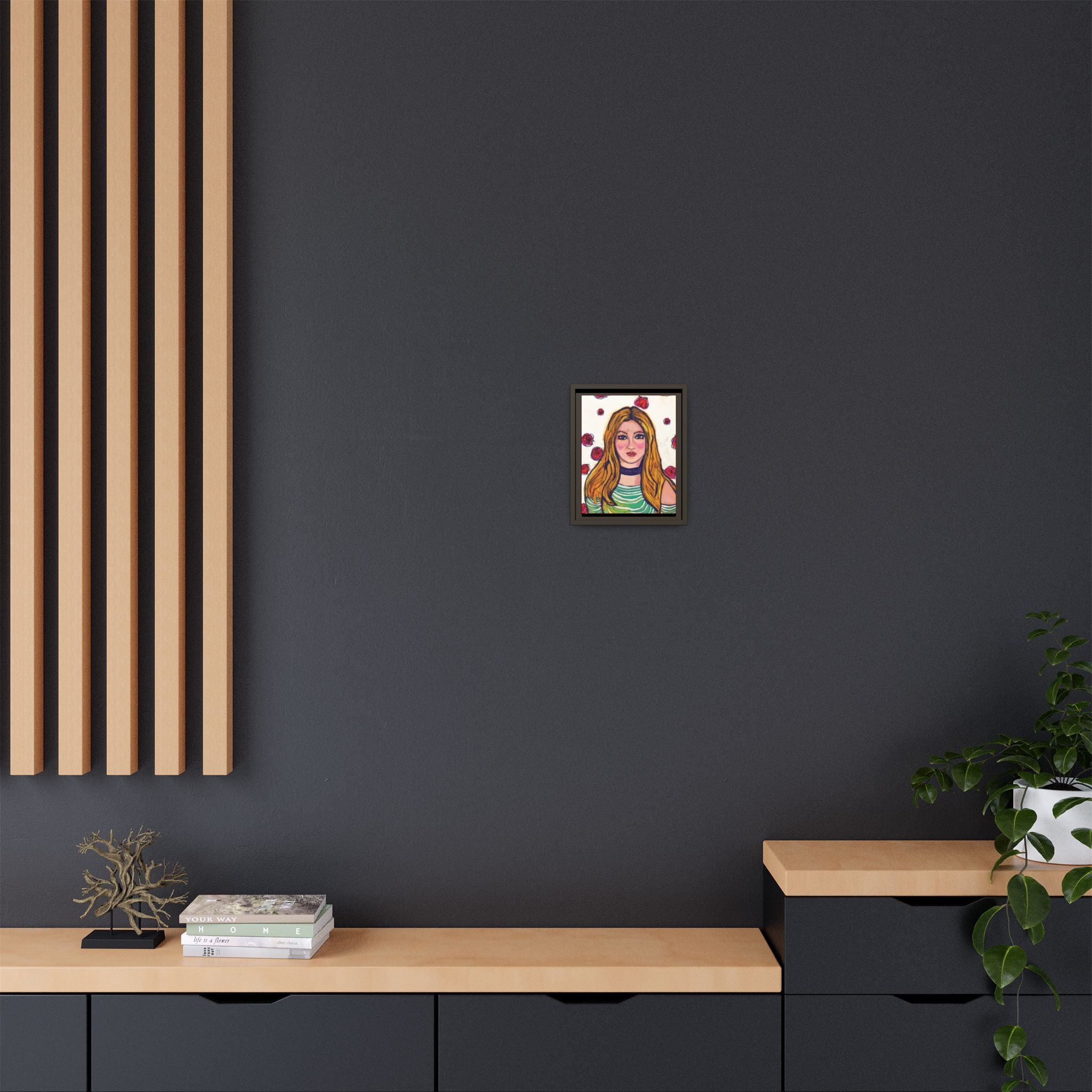 Bleu Soleil — Rose | Original Mixed Media Feminine Portrait Print | Wall Art by Blue Moon Space