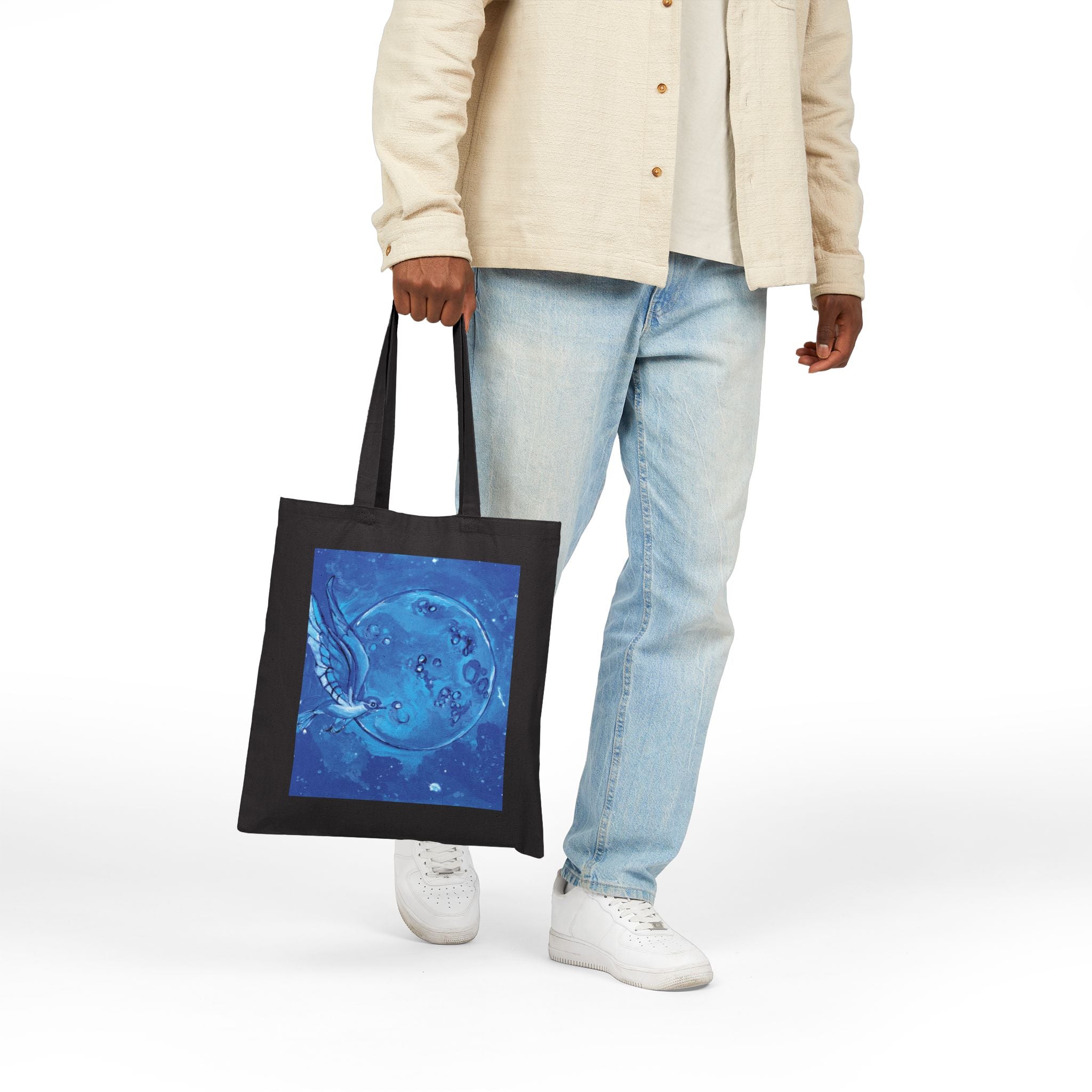 Tote Bag — Blue Moon & Hummingbird Canvas Tote