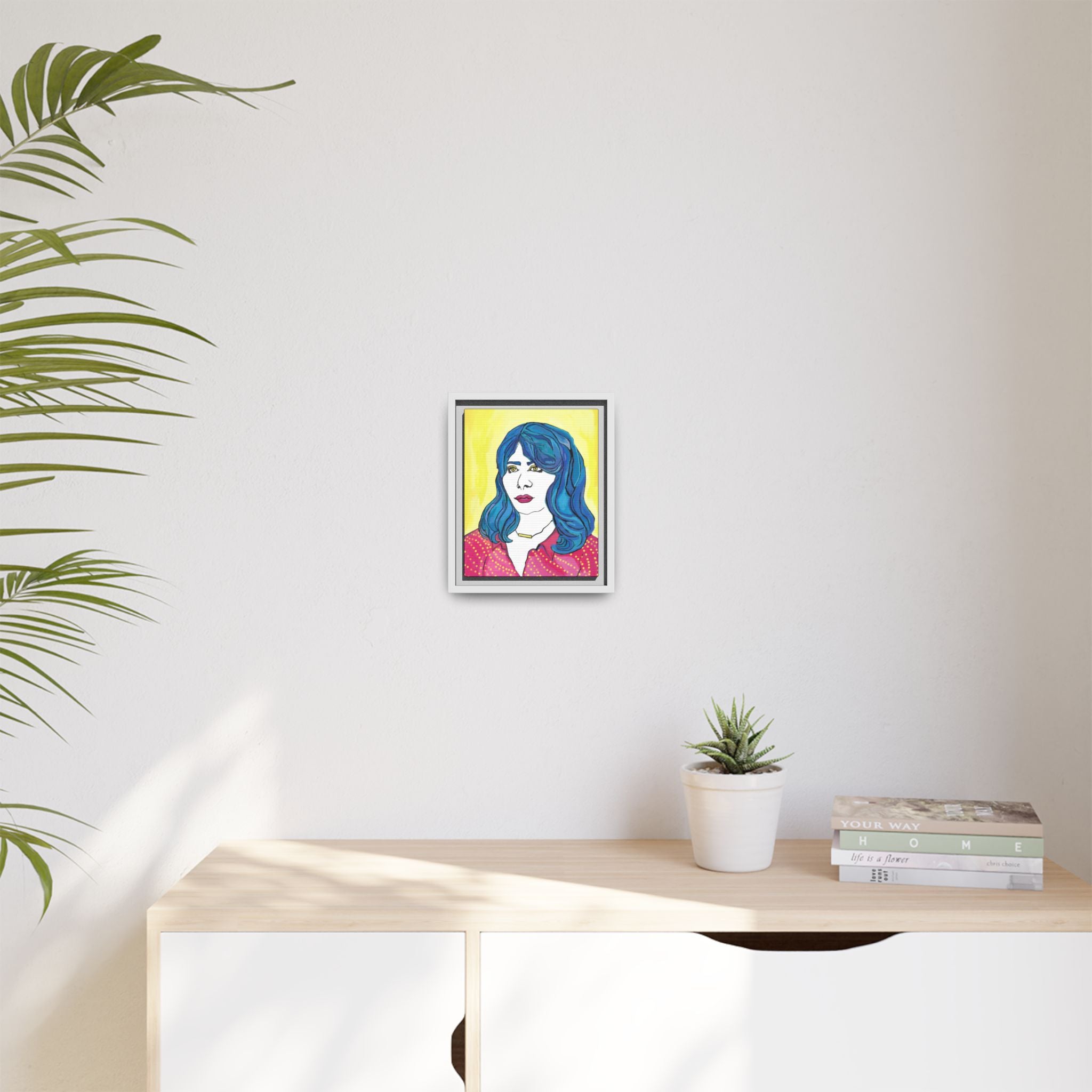 Bleu Soleil — Bleu | Original Mixed Media Feminine Portrait Print | Wall Art by Blue Moon Space